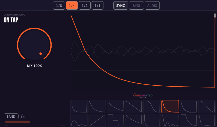 On Tap — sidechain ducking plugin by Carbonated Audio